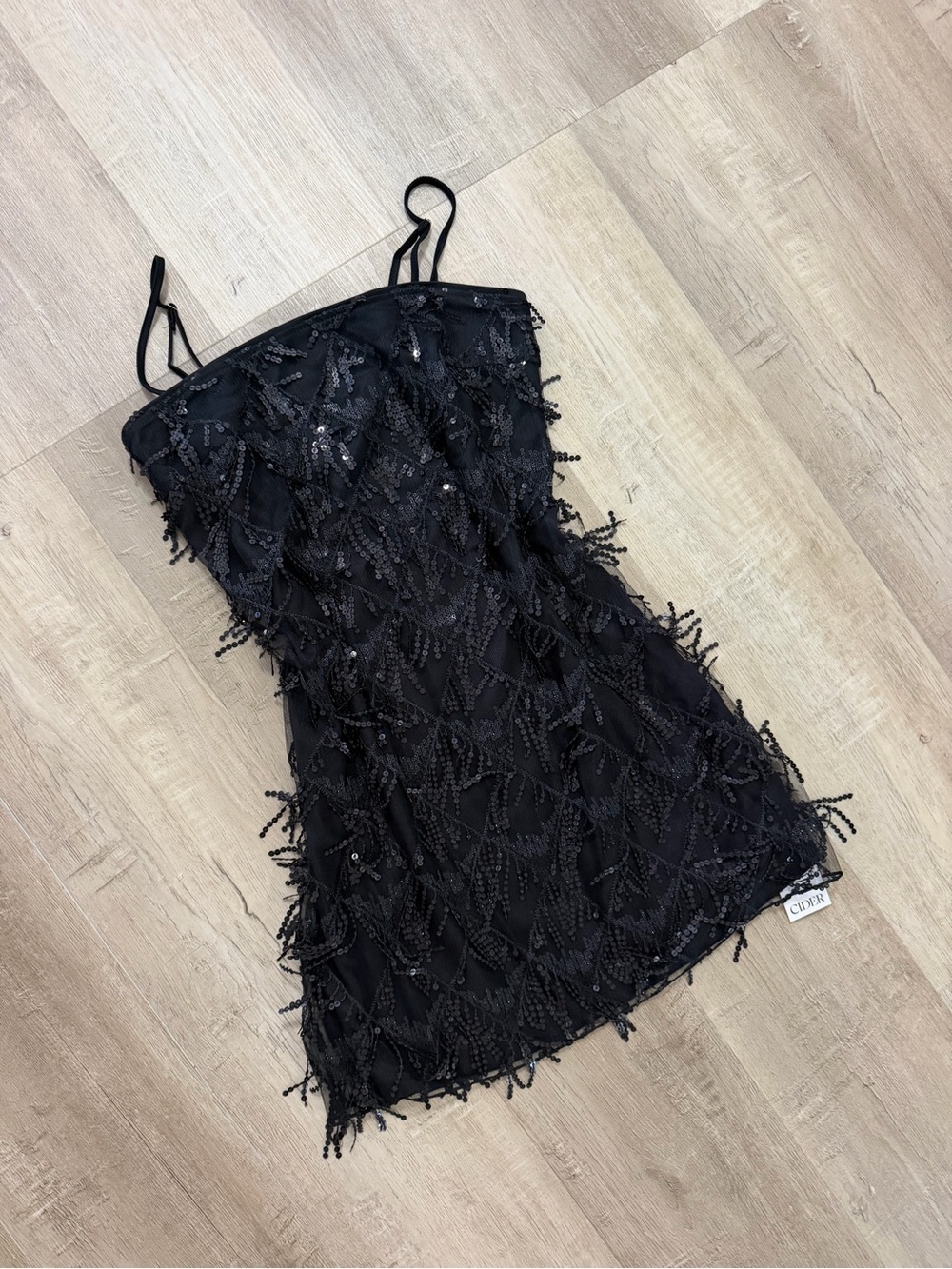NWT CIDER Black Sparkly Mini Dress